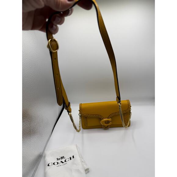 Coach Braided Tabby Chain Clutch - Buttercup Yellow Leather - CJ863 - Picture 8 of 11